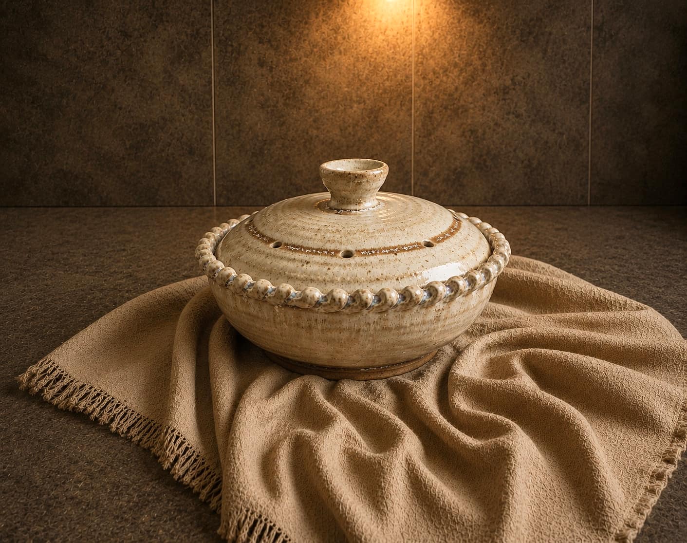 Casserole — handmade stoneware with lid