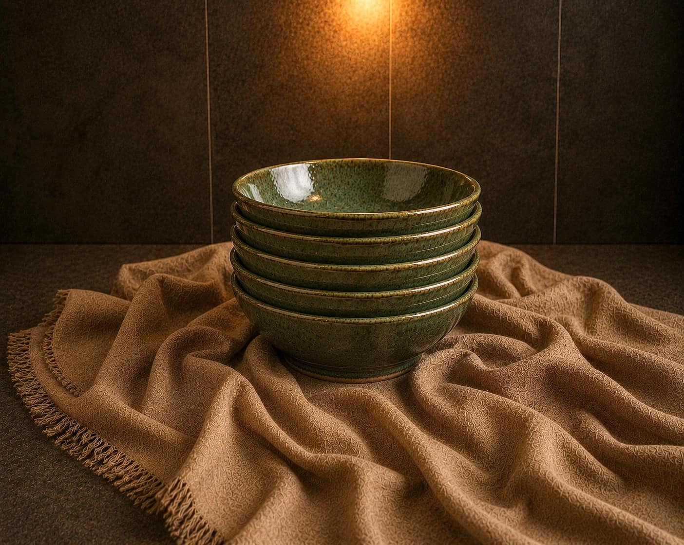 Green bowls — stoneware bowl set