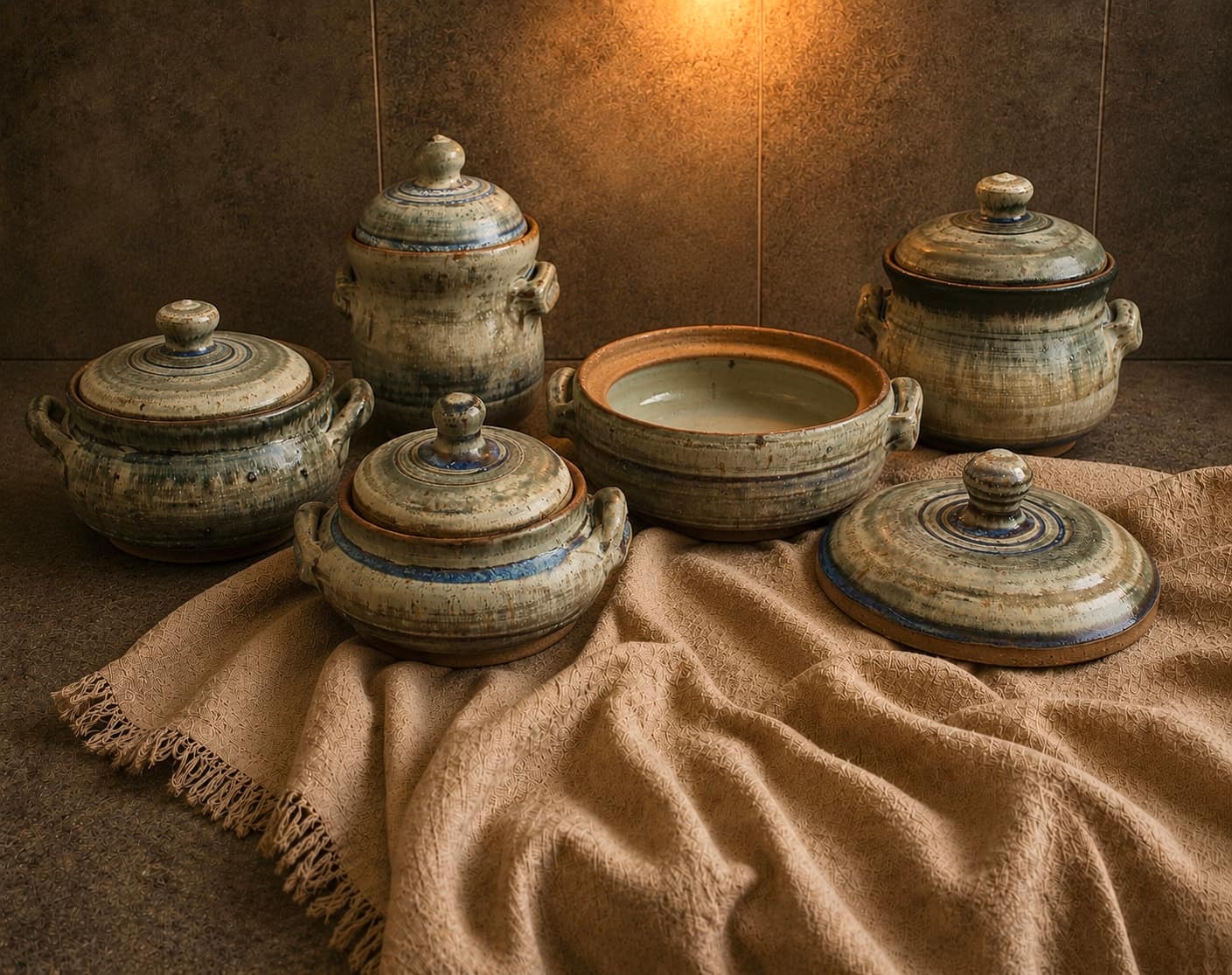 Serving set — stoneware serving pieces